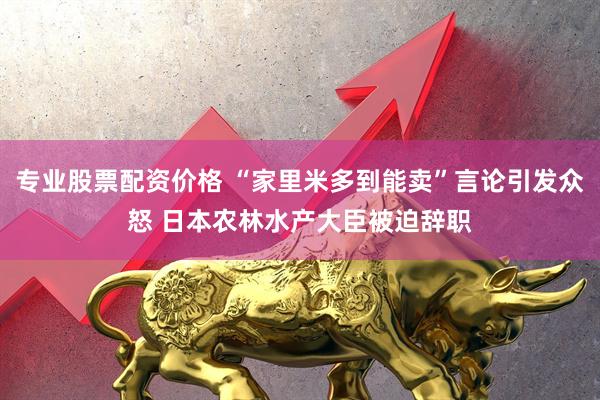 专业股票配资价格 “家里米多到能卖”言论引发众怒 日本农林水产大臣被迫辞职