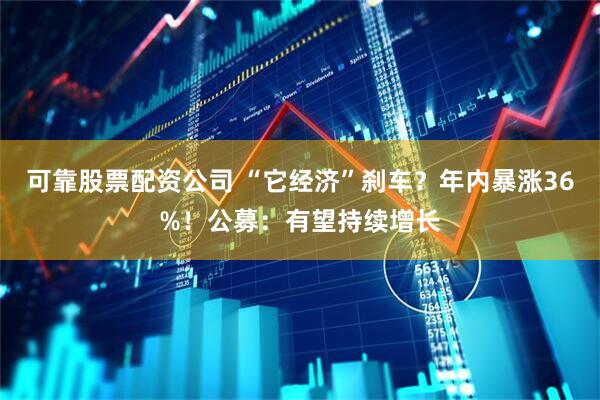 可靠股票配资公司 “它经济”刹车？年内暴涨36%！公募：有望持续增长