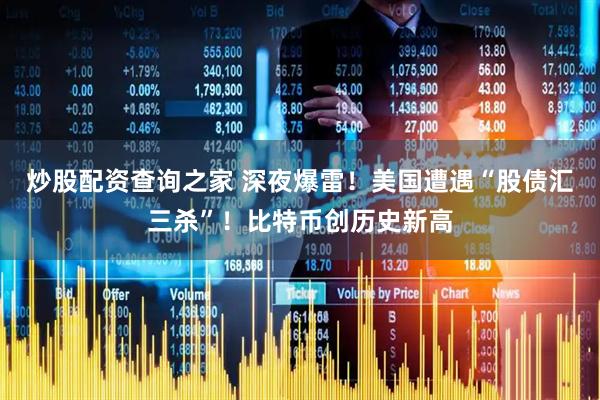 炒股配资查询之家 深夜爆雷！美国遭遇“股债汇三杀”！比特币创历史新高